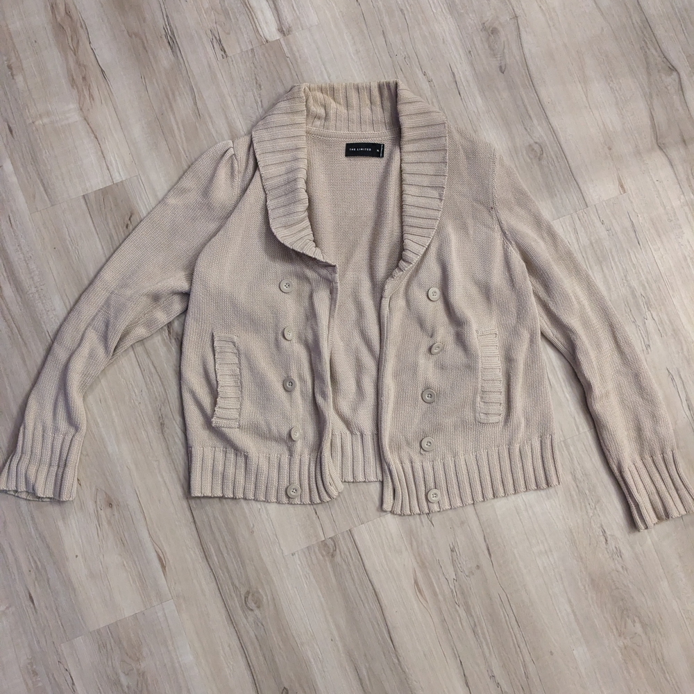 The Limited Cream Button-Up Cardigan